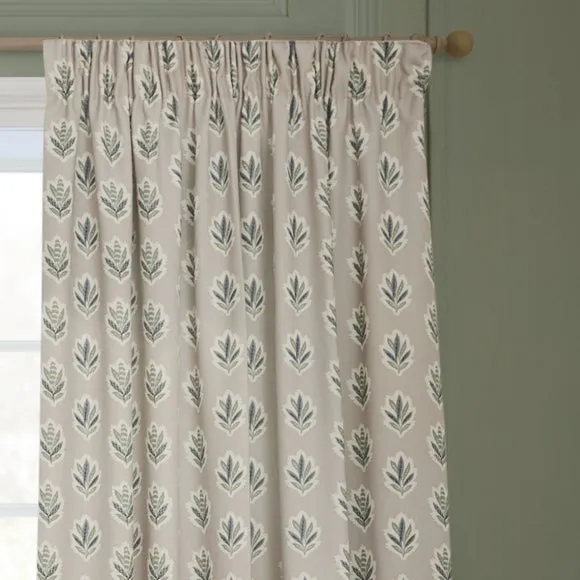 Sanderson Sessile Leaf Pencil Pleat Curtains