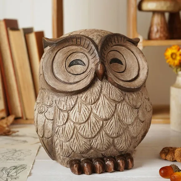 Country Living Wood Effect Sleeping Owl Ornament