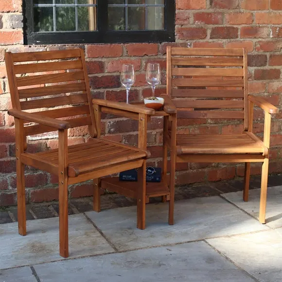 Napoli 2 Seat Wooden Companion Set 3