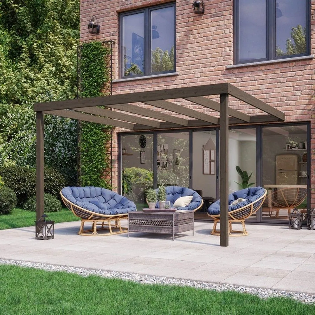 Rutland County Garden Furniture Ltd Wall Mounted Box Pergola - Wood - L180 x W180 x H270 cm - Light Green in Brown