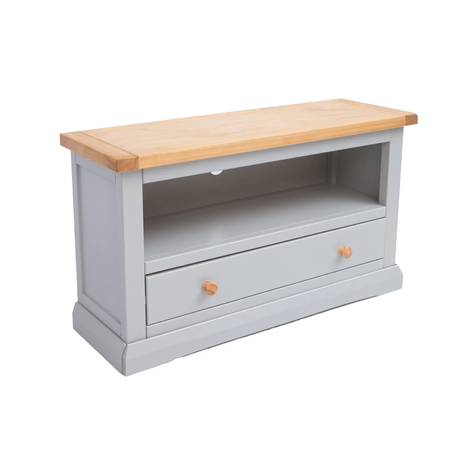 Cabinet Bits Loreo Light Grey 1 Drawer TV Cabinet Wood Knob 3