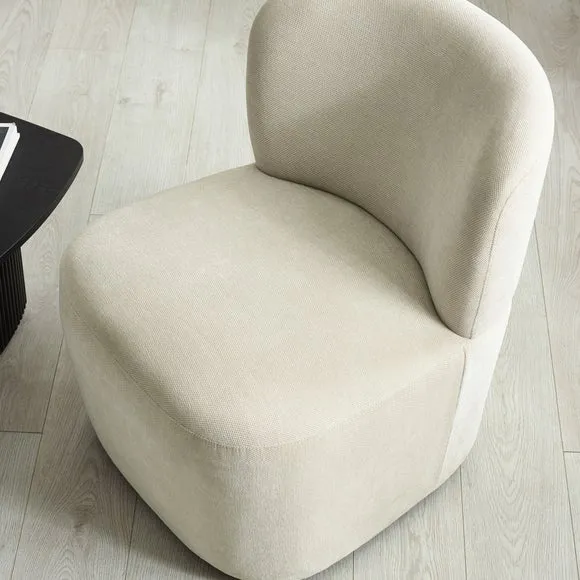 Lunetta Chenille Armless Accent Chair 3
