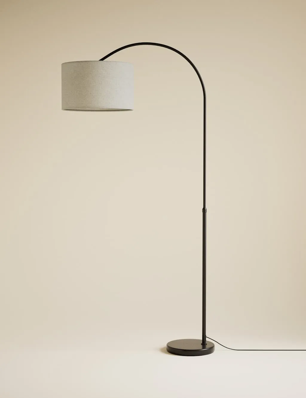 M&S Overreach Marble Base Floor Lamp Black