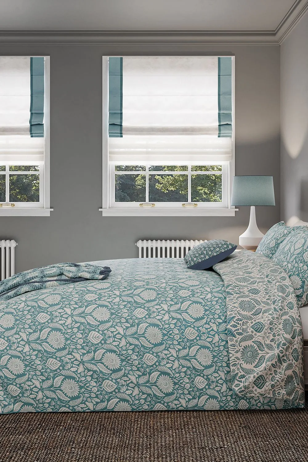Helena Springfield 'Sunflowers' Cotton Duvet Cover Set in Teal