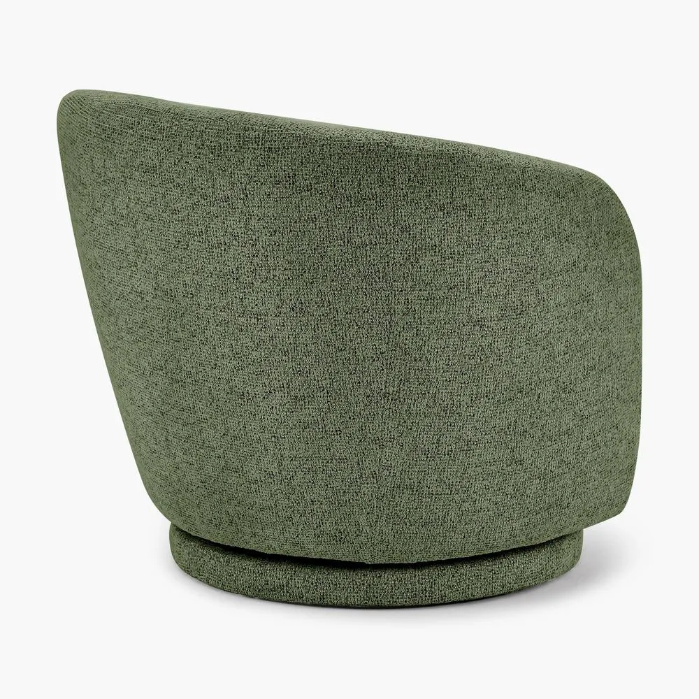 FurnitureboxUK Romilly Fabric Swivel Accent Tub Chair in Green 6
