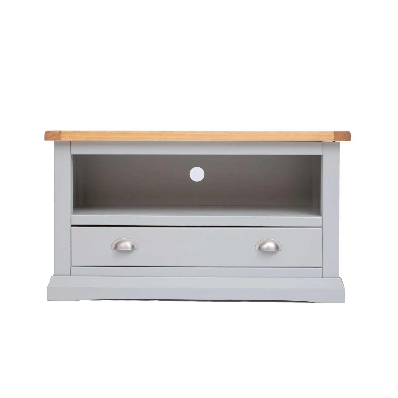 Cabinet Bits Loreo Light Grey 1 Drawer TV Cabinet Chrome Cup Handle