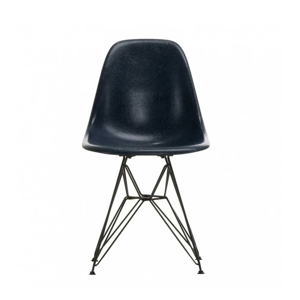 Vitra Eames Fibreglass Chair DSR Eames Navy Blue 30 Basic Dark Powder Coated Base 05 Glides 2
