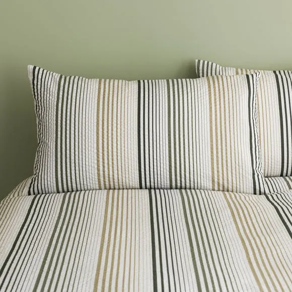 Sway Seersucker 100% Cotton Duvet Cover and Pillowcase Set 2