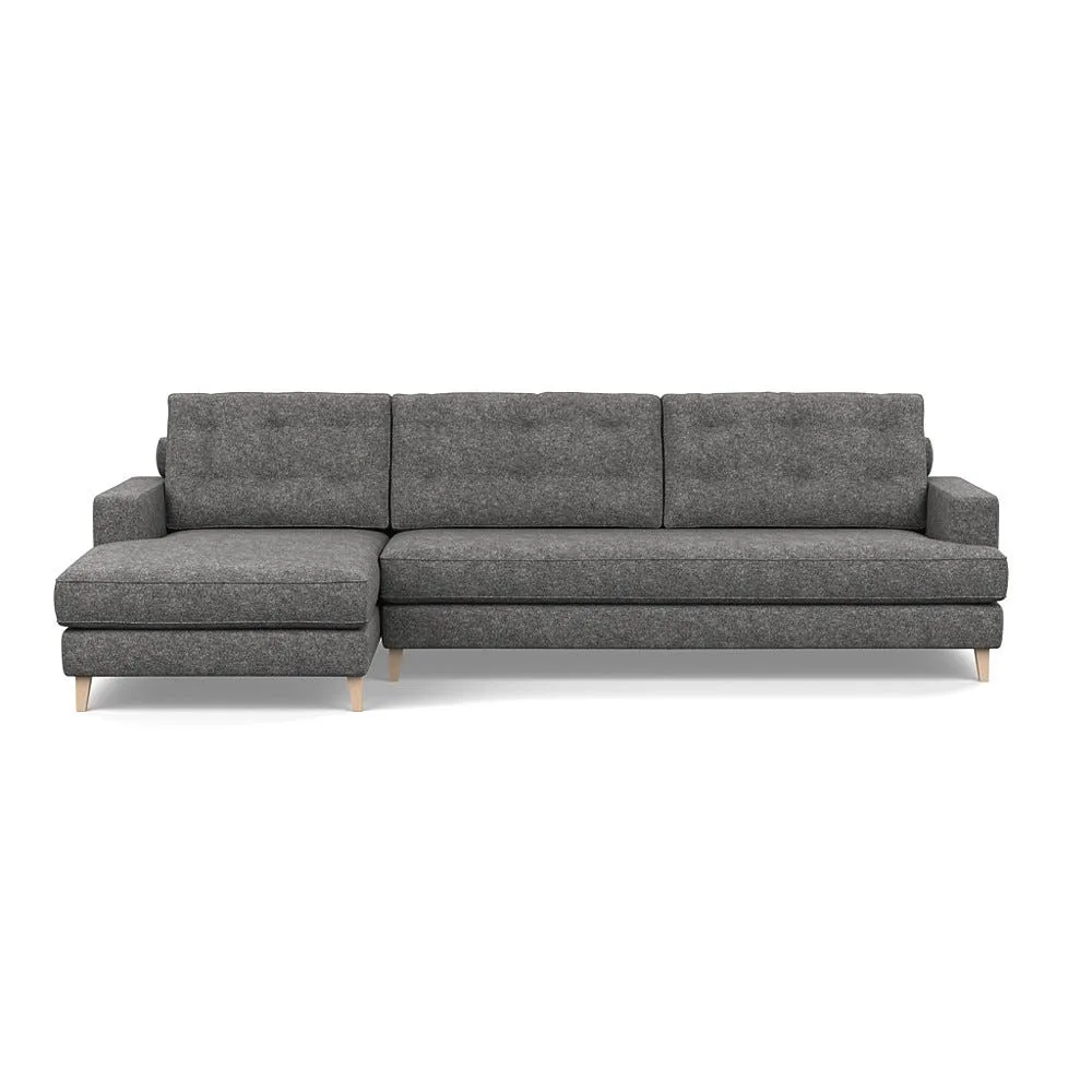 Heal's Mistral LHF Corner Sofa Melton Wool Shale Natural 1