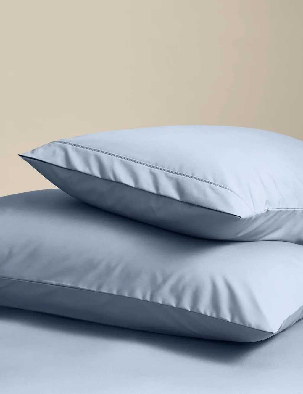 M&S 2 Pack Egyptian Cotton 230 Thread Count Crisp Pillowcases Steel Blue