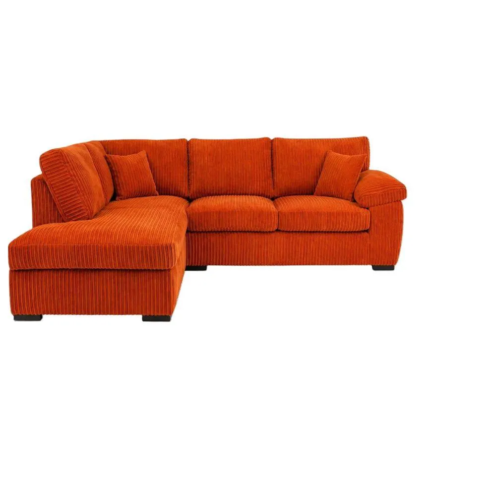 Bliss Furniture Amalfi Left Hand 4 Seater Corner Sofa in Orange Fabric