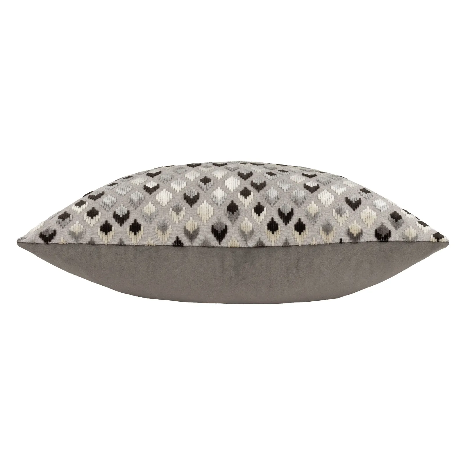 Paoletti Lexington Geometric Velvet Cushion in Grey 4
