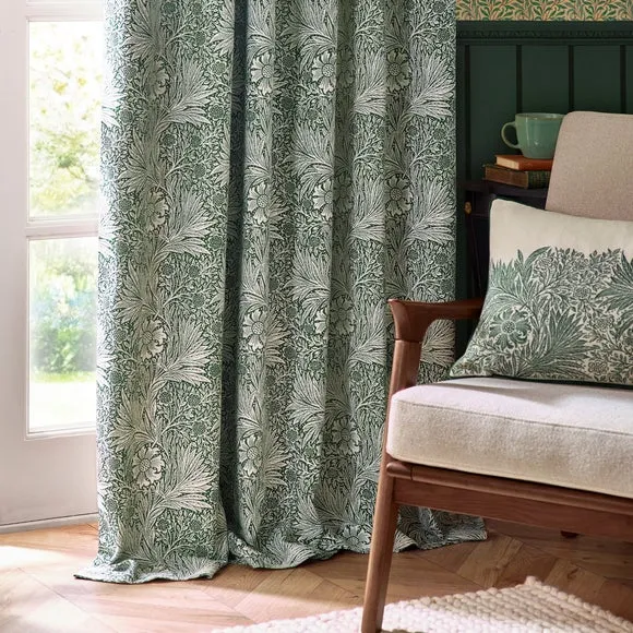 Morris & Co. Marigold Jacquard Pencil Pleat Curtains 4