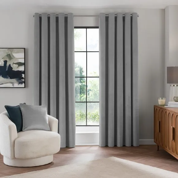 Shimmer Velour Eyelet Curtains 2