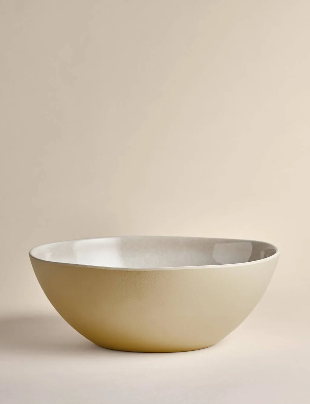 M&S Linen Reactive Picnic Serving Bowl Natural