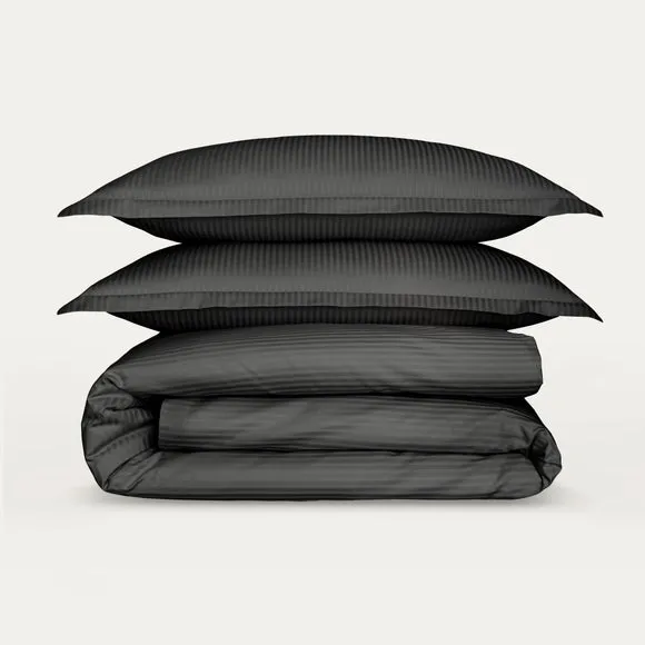Hotel Cotton Stripe 400 Thread Count Duvet Cover & Pillowcase Set 6