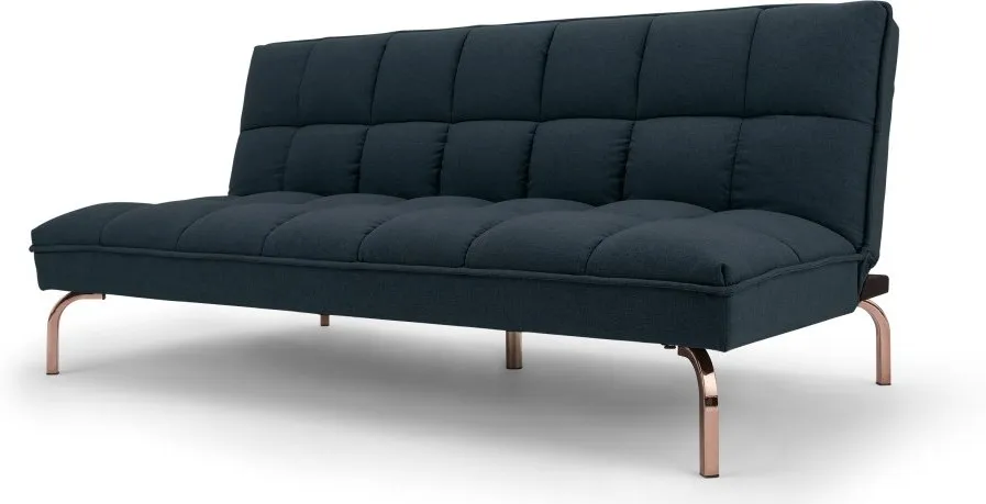 Hallie SofaBed, Aegean Blue with Copper Legs