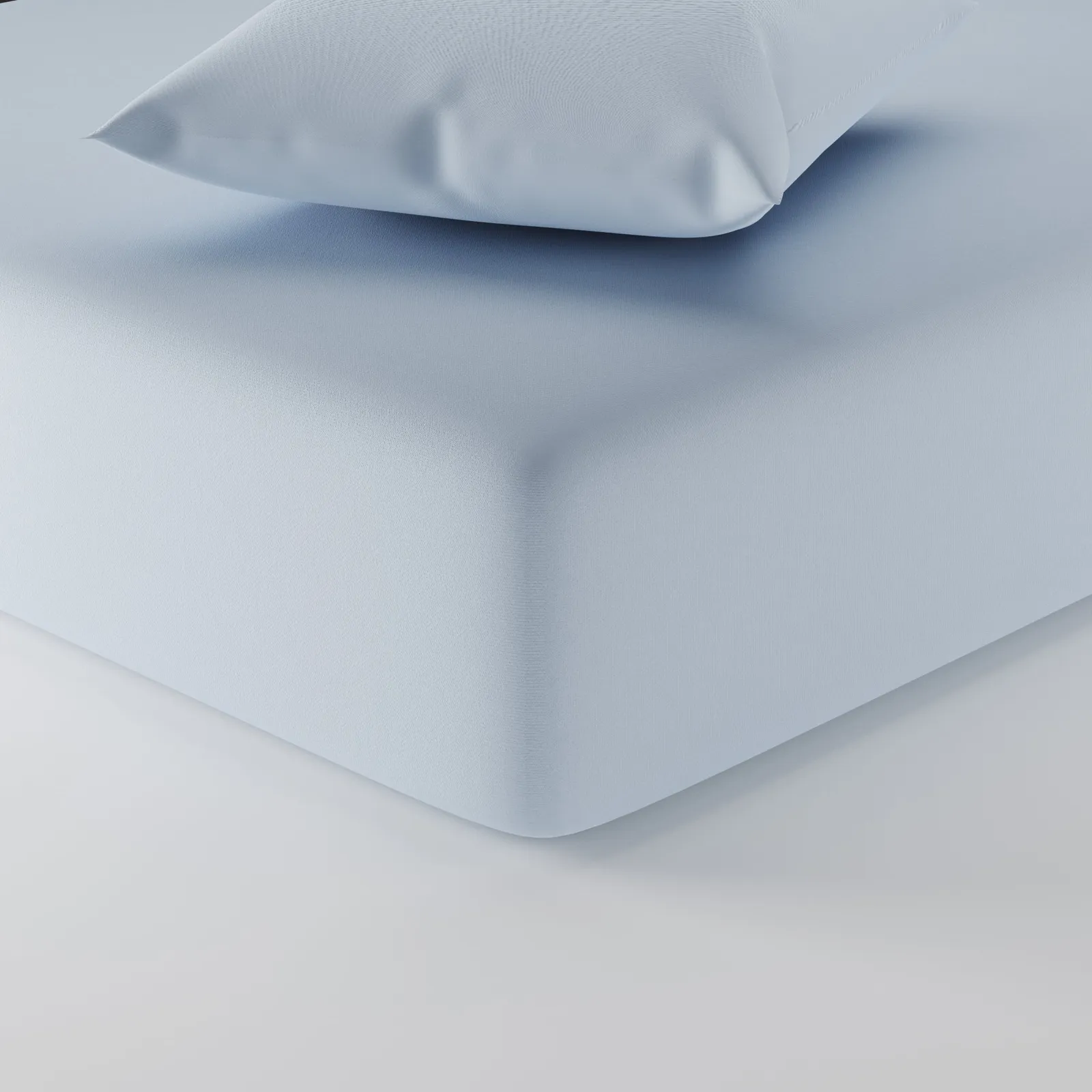 Plain 100% Cotton 200 Thread Count Fitted Sheet Blue