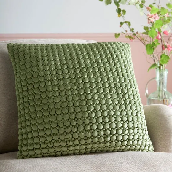 Appletree Bobble Velvet Square Cushion
