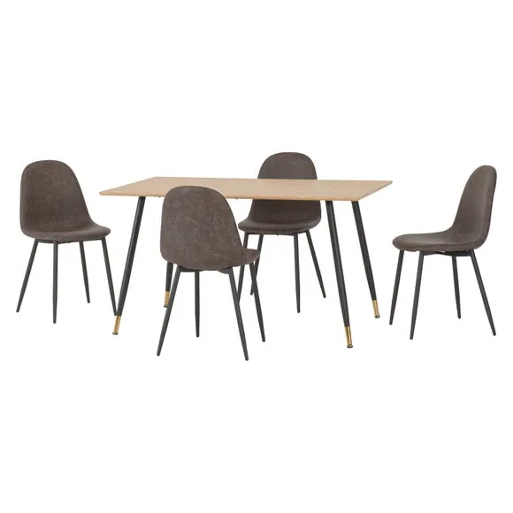 Hamilton & Athens 4 Seater Dining Table with 4 Dining Chairs 2
