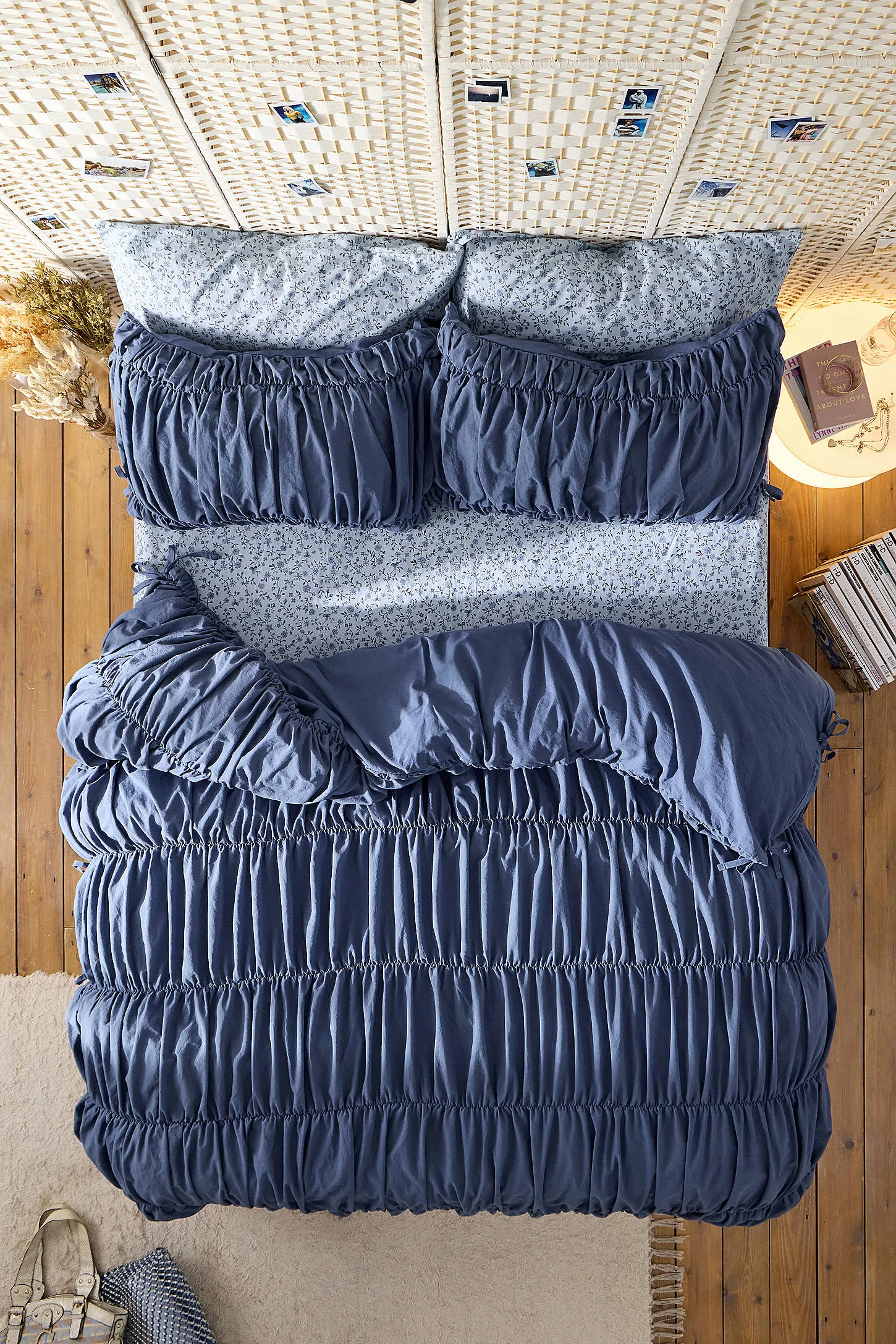 Cinched Duvet Set - Blue 1