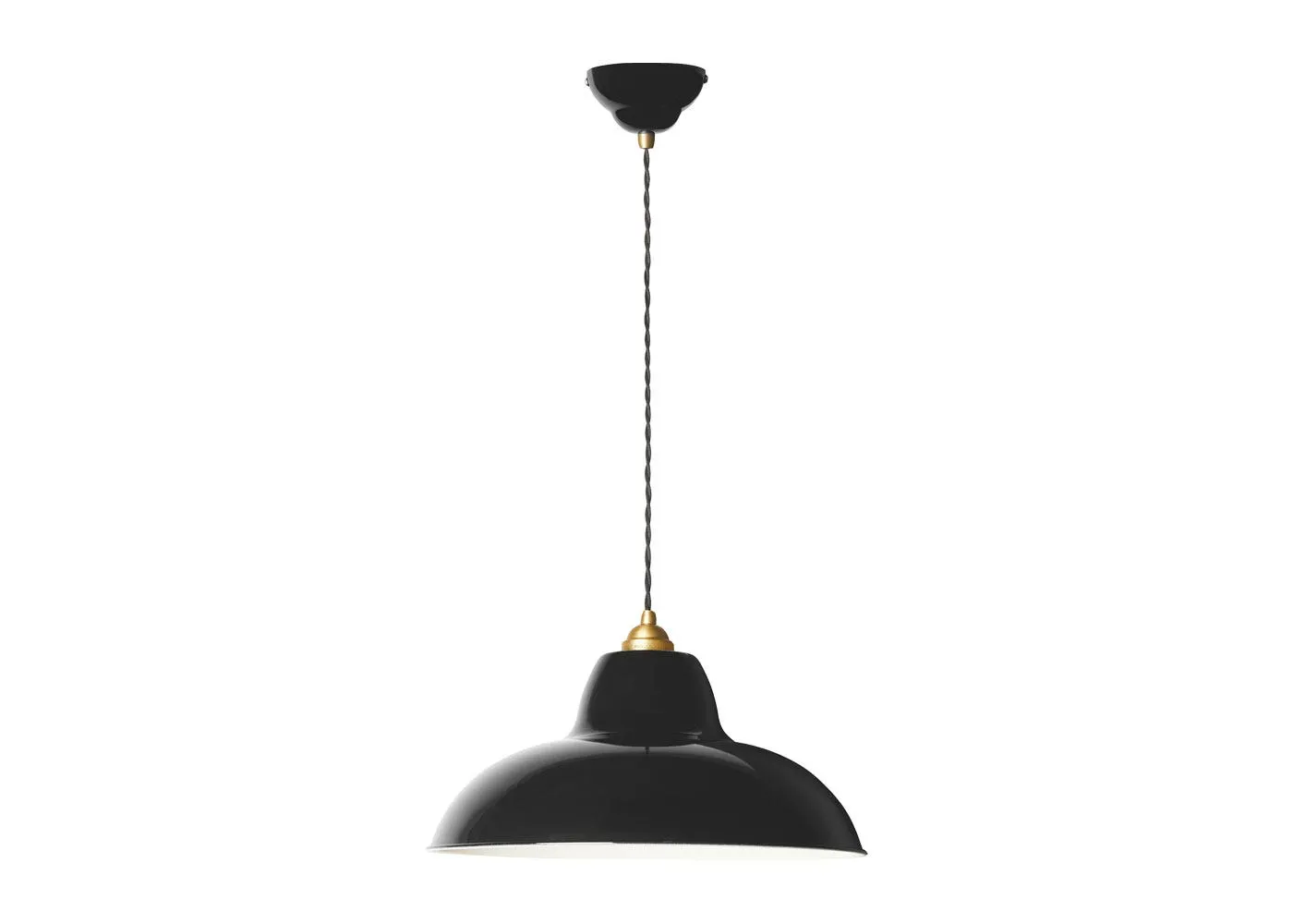 Anglepoise Original 1227 Brass Midi Wide Pendant Jet Black