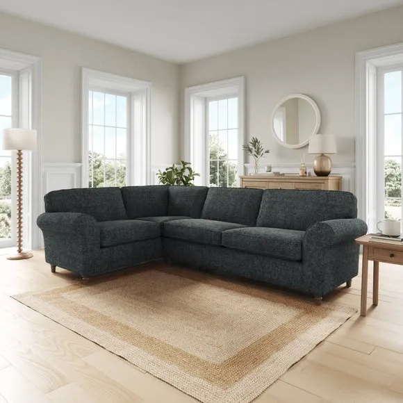 Flori Chunky Chenille Corner Sofa 1