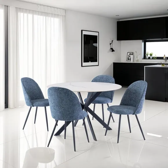 Talia 4 Seater Round 4 Seater Dining Table, Sintered Stone 1