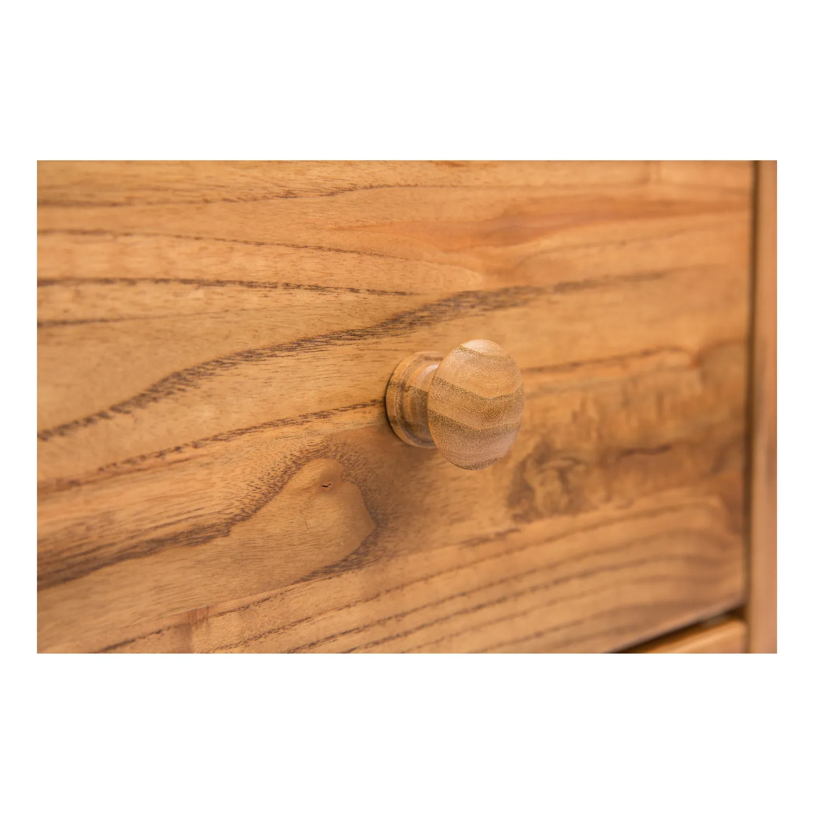Cabinet Bits Trivento 5 Drawer Narrow Chest of Drawers Wood Knob in Natural 5