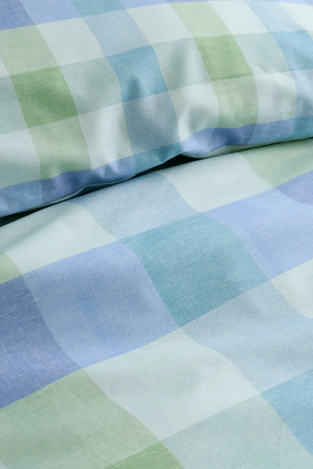 Fusion 'Block Check' Easy Care Duvet Cover Set in Light Blue 3