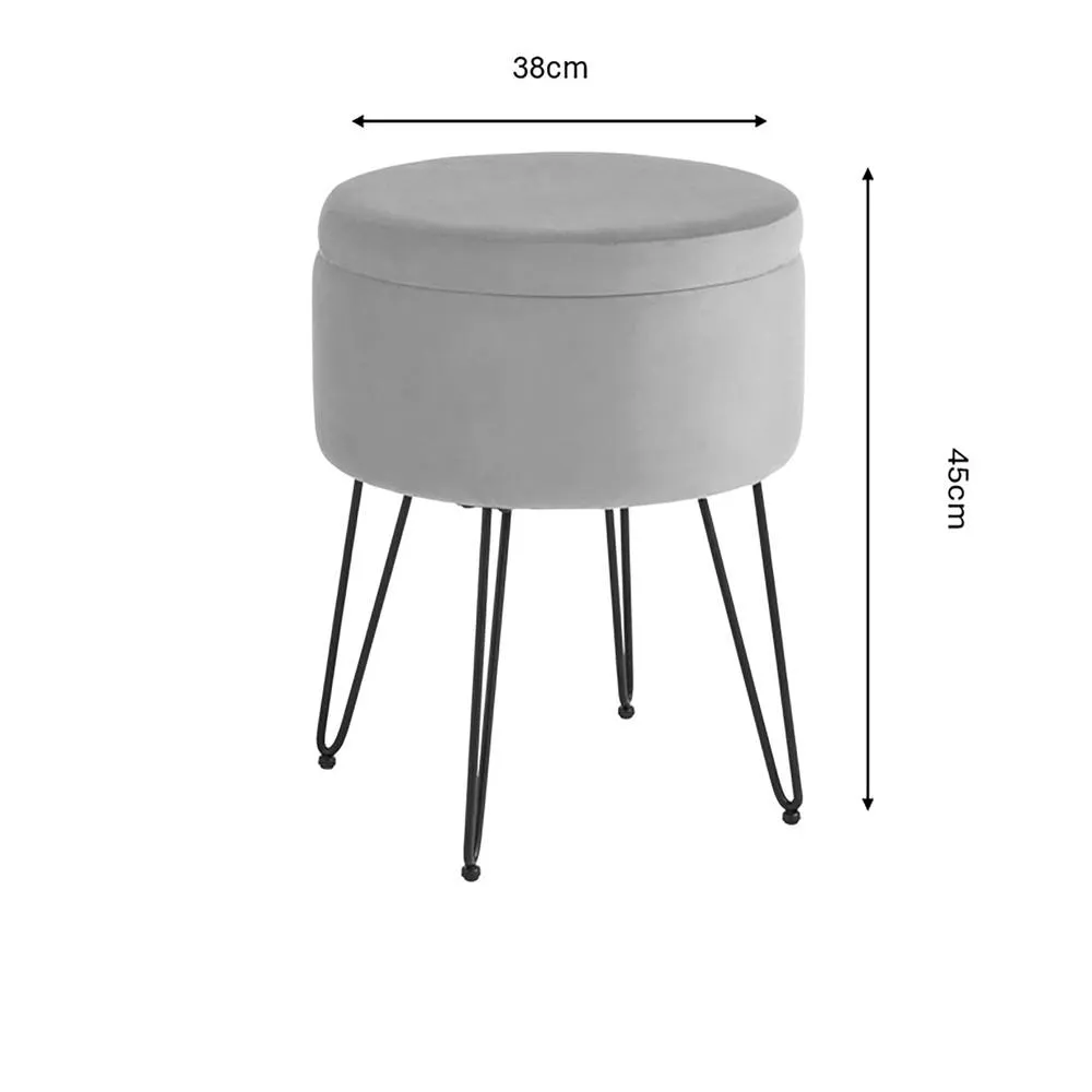 GFW Avery Velvet Storage Stool in Pink 6