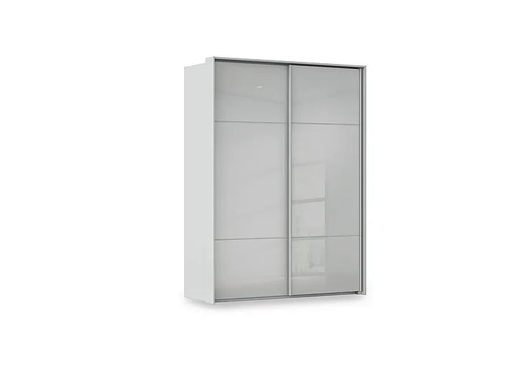 Haven 170cm 2 Door Slider Wardrobe with Glass Doors