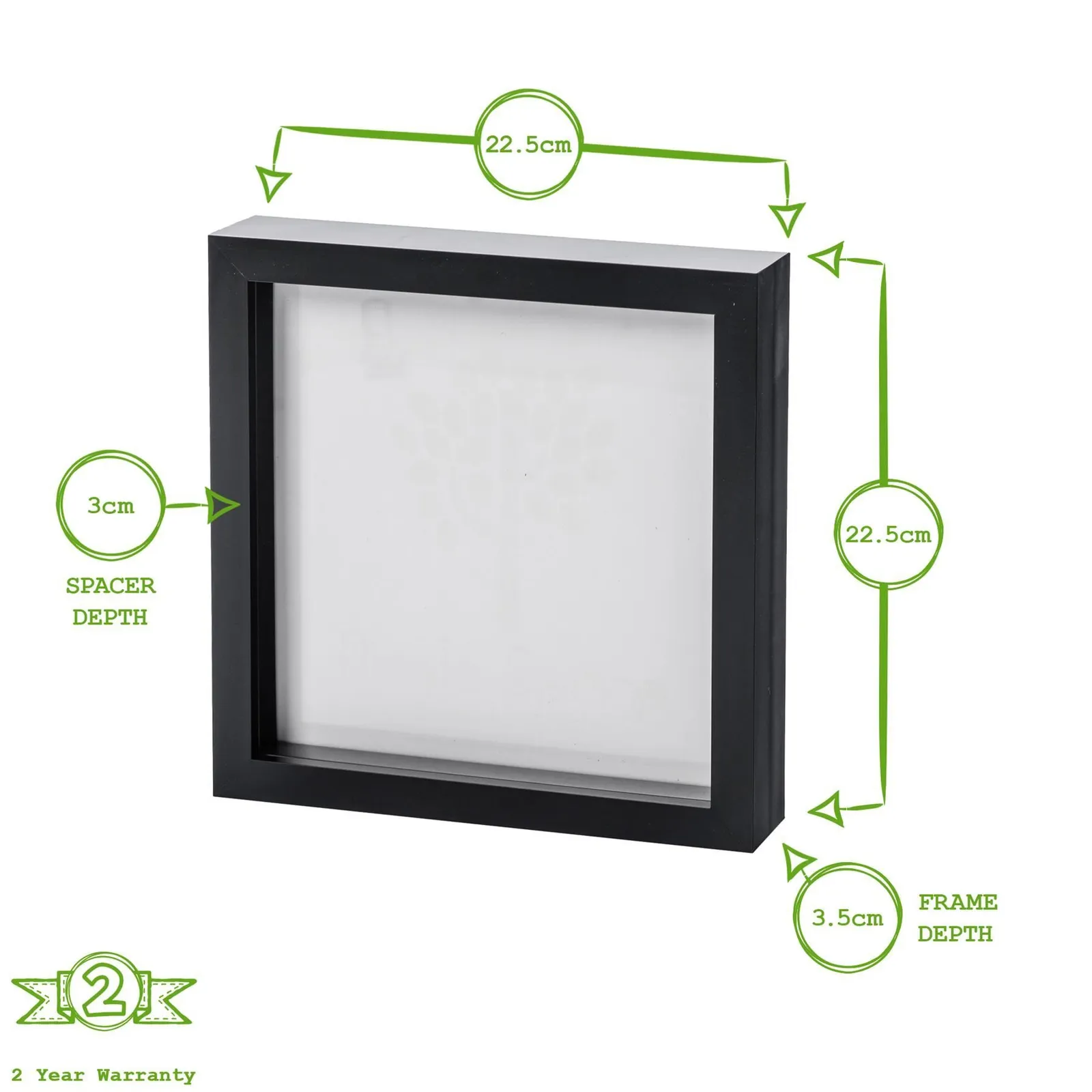 Nicola Spring 3D Box Photo Frames - 8 x 8" - Pack of 2 in Grey 4