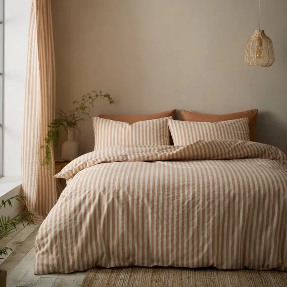 Pineapple Elephant Cotton Rich Woven Stripe Duvet Cover & Pillowcase Set 1