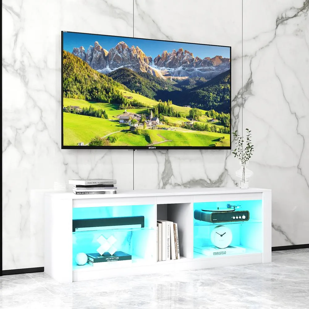Costway Wooden TV Stand Cabinet for 65 Inch TVs Media Entertainment Center in White 3