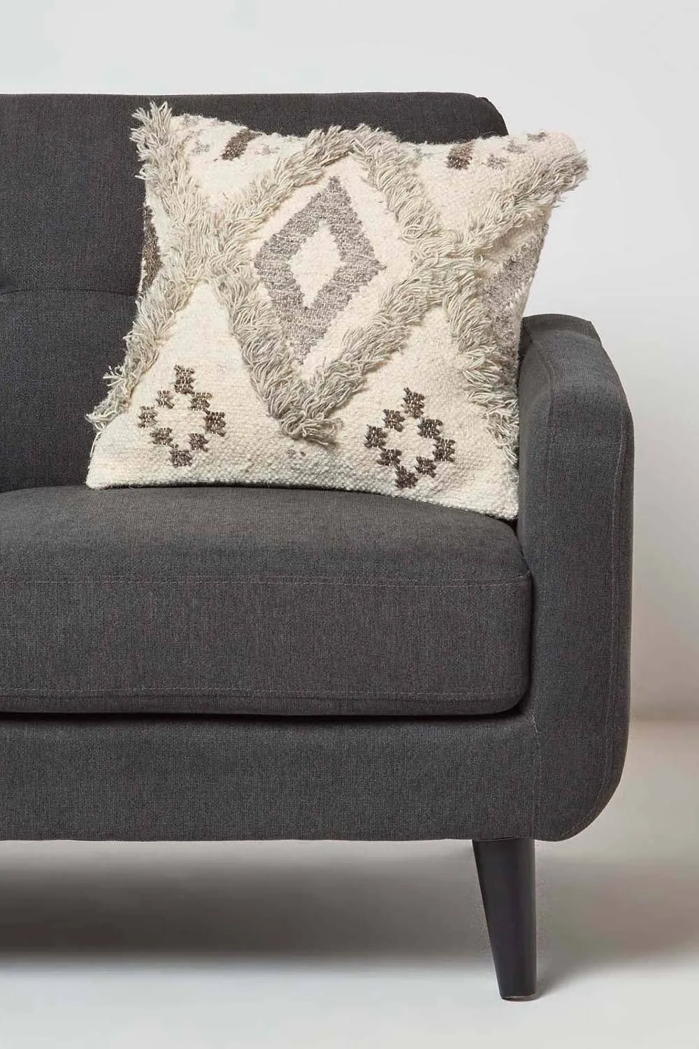 Homescapes Alta Handwoven Tufted Beige Kilim Cushion 2