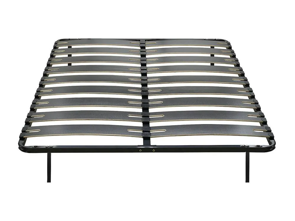 Vente-unique 140 X 190 Cm Slatted Bed Frame - 2 X 9 Slats - Non-Slip - With Legs in Black 2