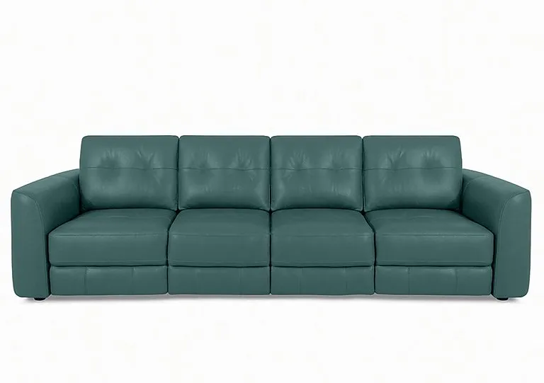 Drift 4 Seater Leather Power Glider Sofa - BV Lake Green - Sofas and Armchairs - In Time for Christmas