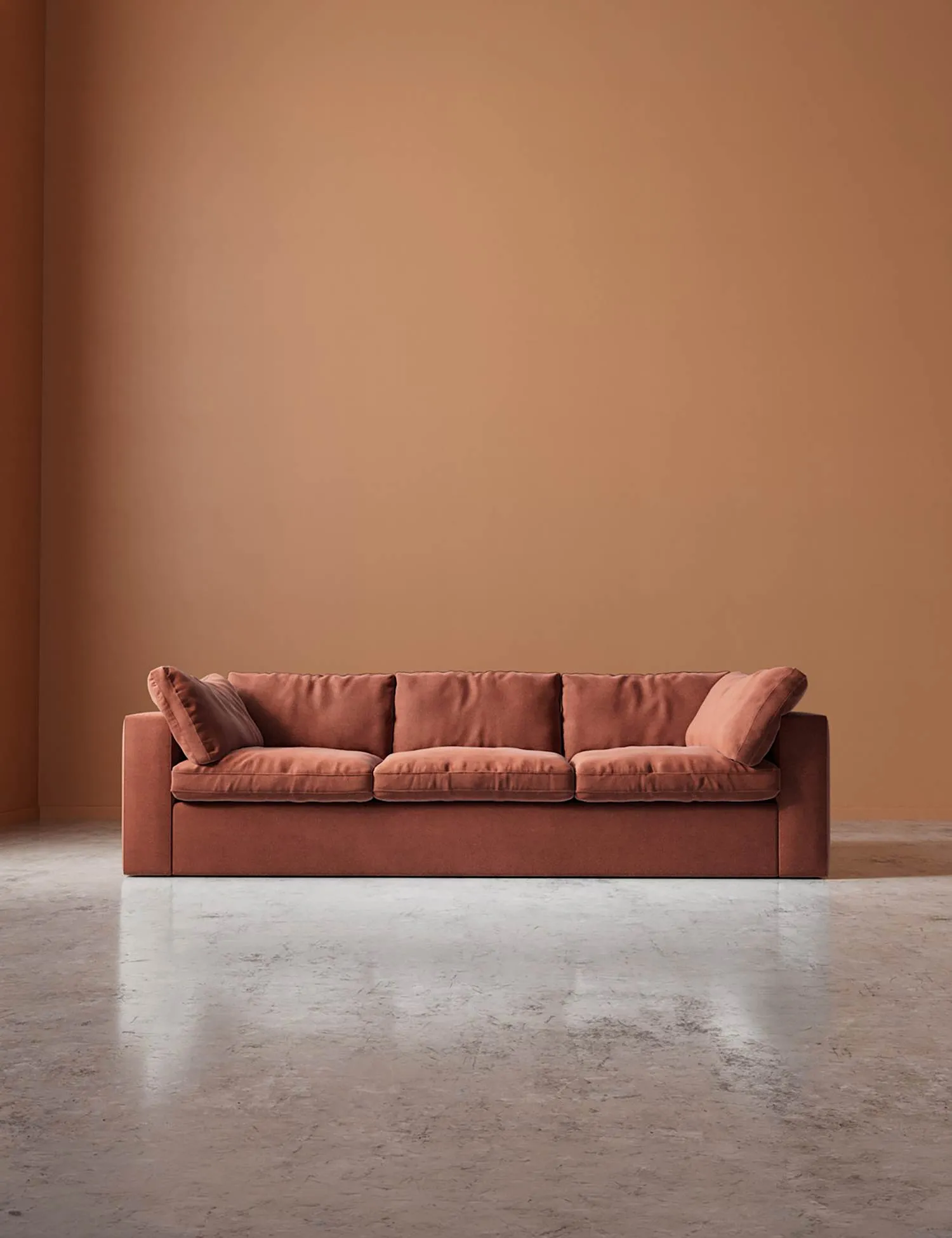 Swoon Easy Velvet 3 Seater Sofa Brown