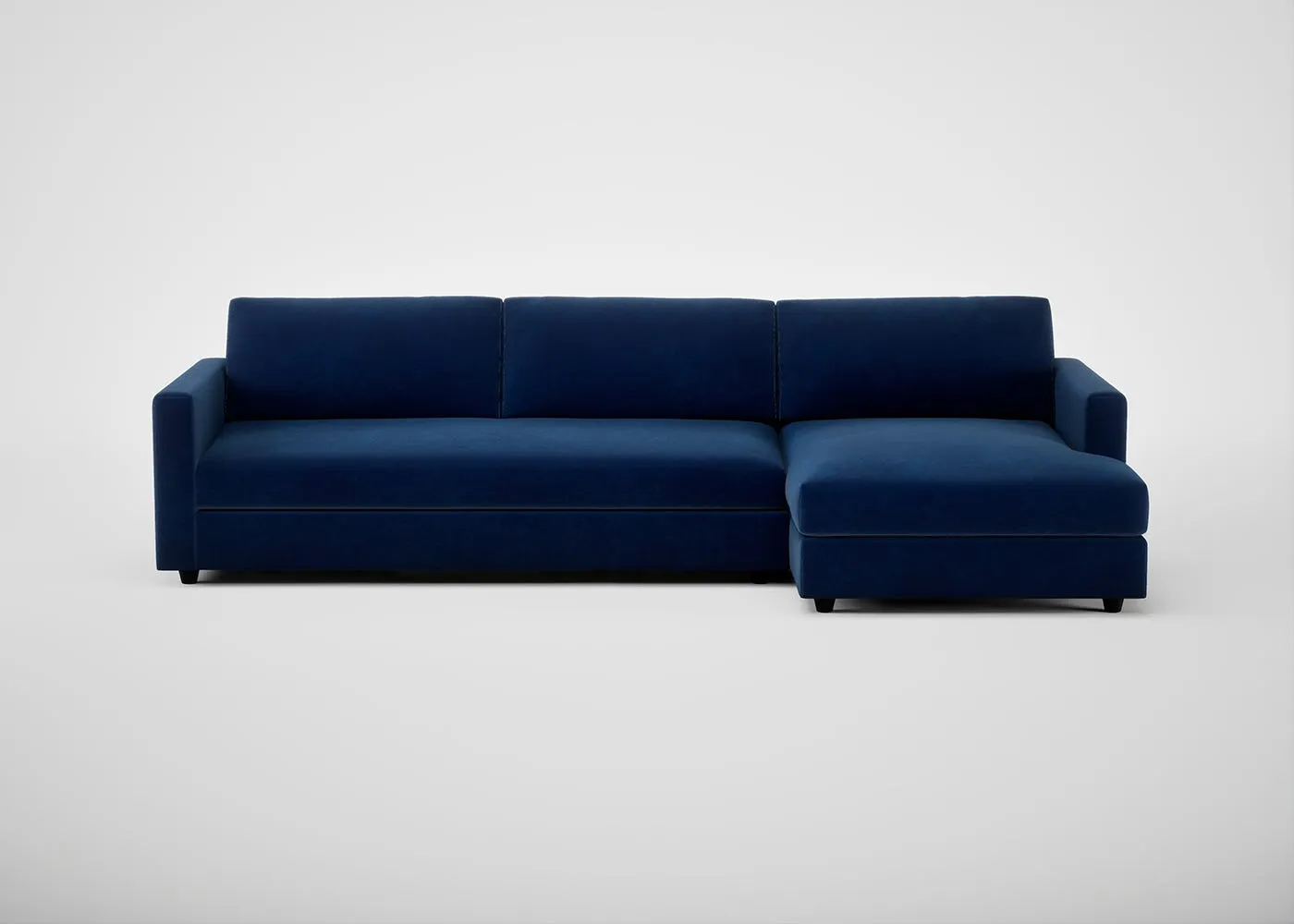 Heal's Nimbus II RHF 4 Seater Corner Chaise Smart Velvet Dusk Black Feet 1