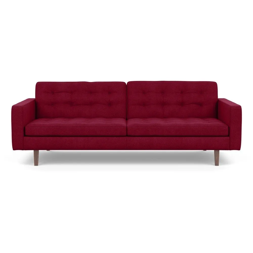 Heal's Hepburn 4 Seater Sofa St Moritz Wool Red Walnut Feet 1