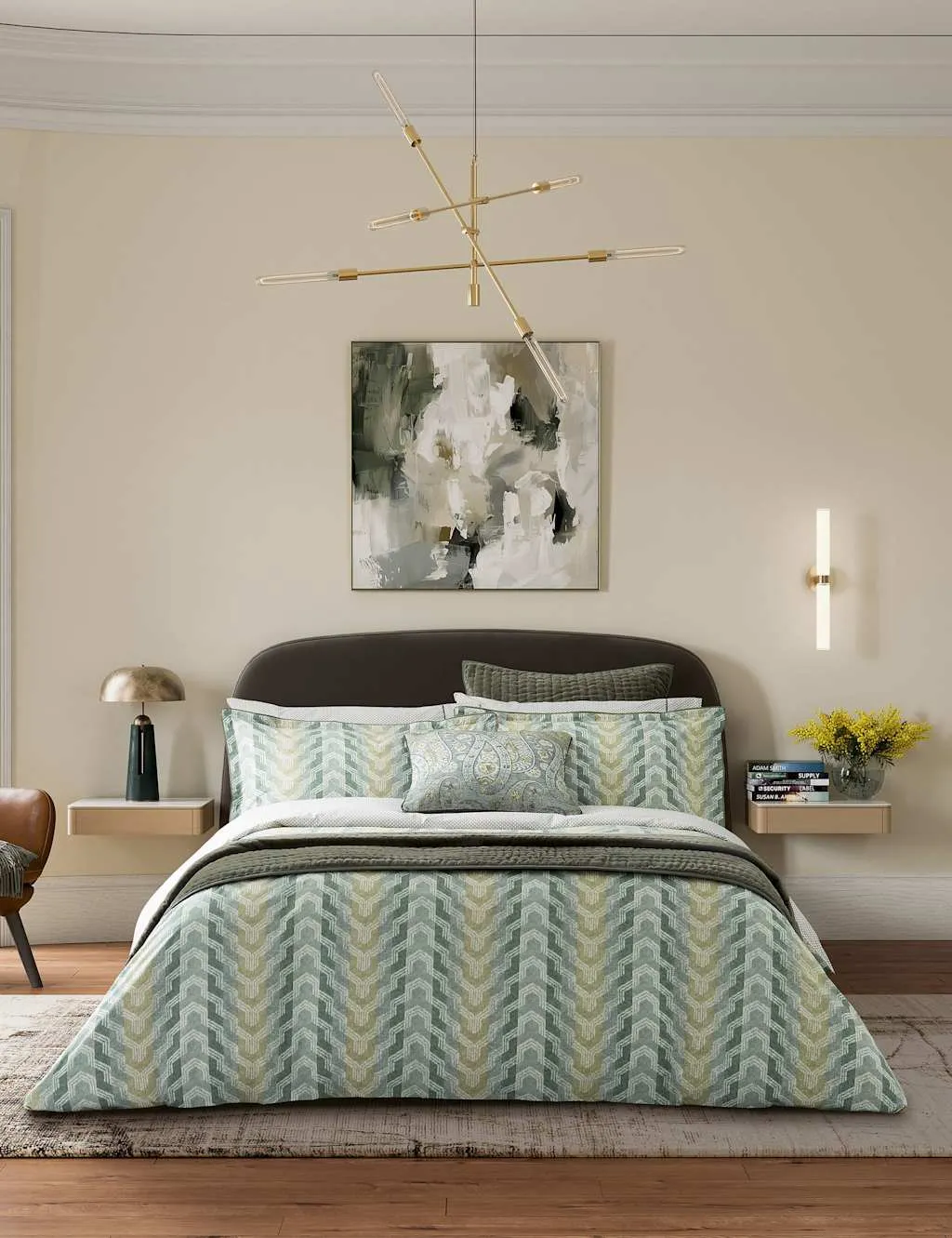 Bedeck of Belfast Pure Cotton Reya Bedding Set Green