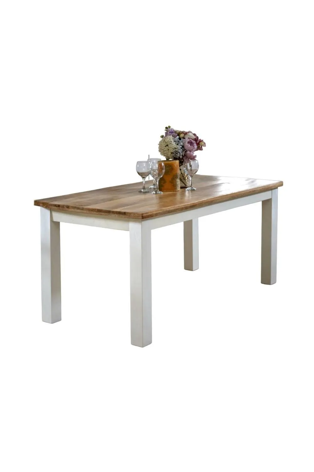 IH Design Washington Solid Mango Wooden White Dining Table 170cm 2
