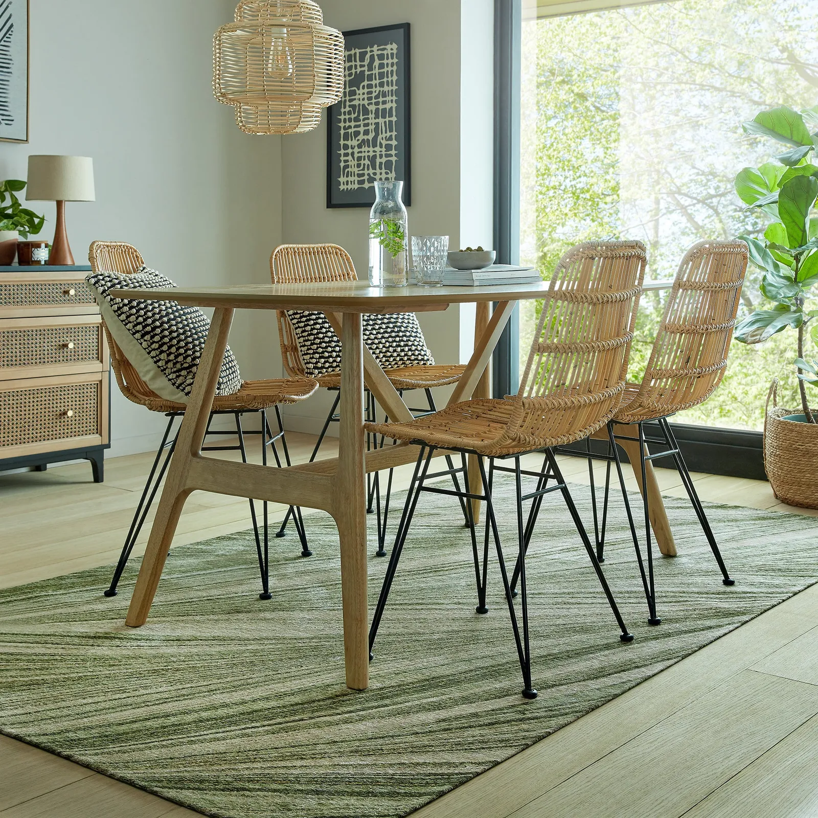 Verso Stripe Rug Green