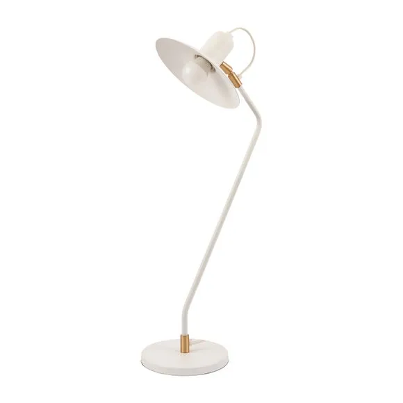Camden Matt White Metal Angle Arm Task Table Lamp 2