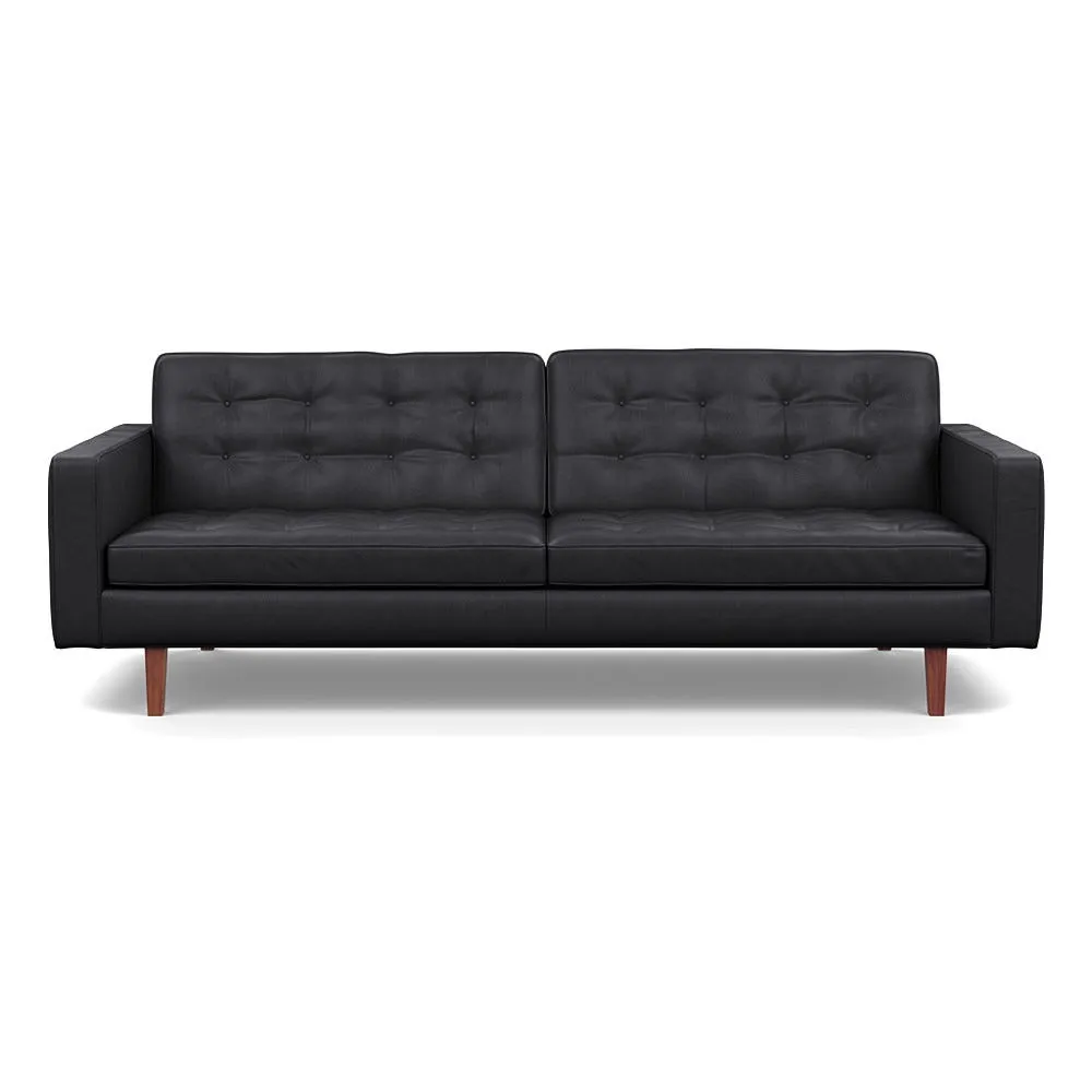 Heal's Hepburn 4 Seater Liena Leather Black 622 Walnut 1