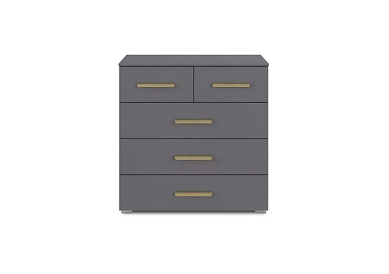 Flavia 2+3 Drawer Decor Chest - Metallic Grey
