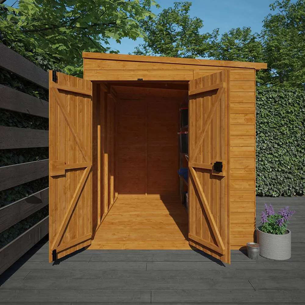Buttercup Farm 8 x 6 Feet Flex Pent Double Door Windowless 12mm Flex in Burnt Orange 4