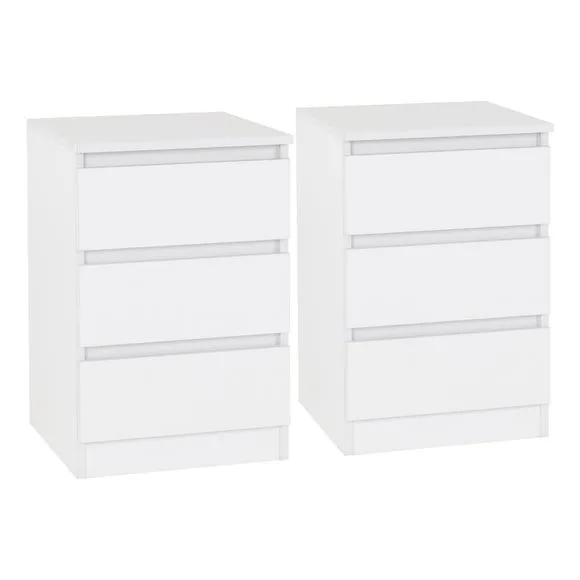 Set of 2 Walker 3 Drawer Bedside Tables 1