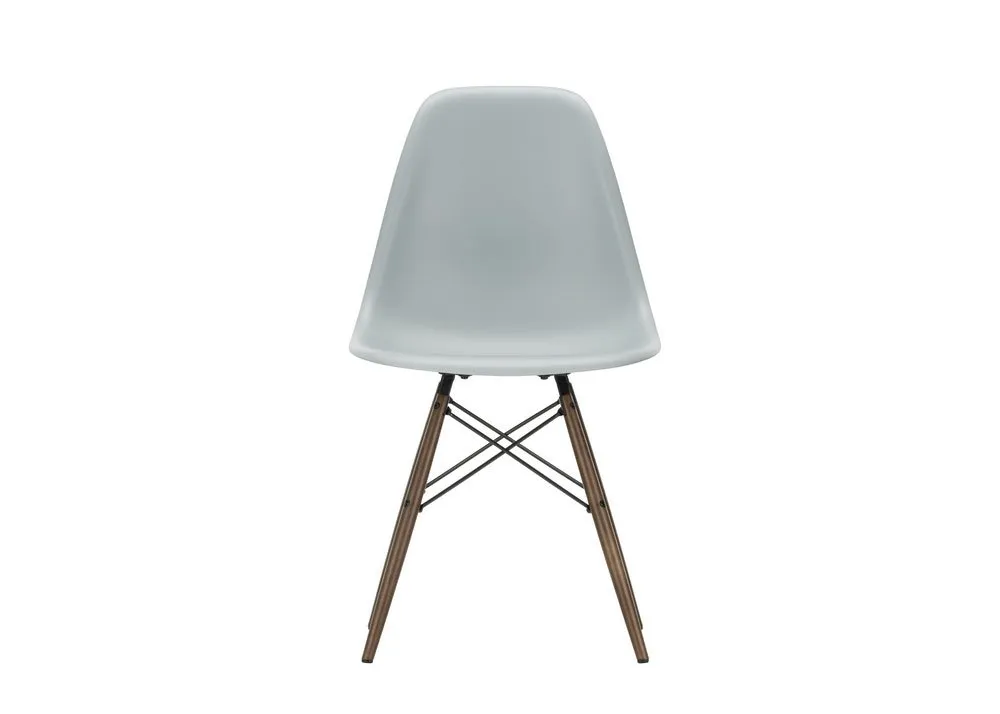 Vitra Eames DSW Side Chair New Height Light Grey Dark Maple Base 1